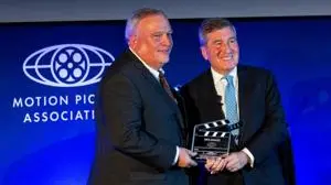 Stivers presented award for work with film and TV production in state