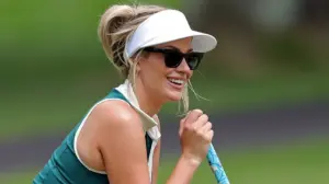 Paige Spiranac's swing is so hot it gets flagged as she hits the course in country club approved attire