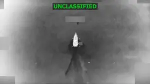 Dramatic footage shows alleged narco boat erupt in fireball during US military strike