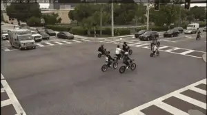 WATCH: E-bike teen takeover swarms downtown city streets blocking traffic, leading to charges