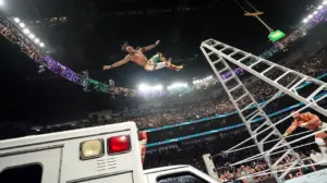 WWE's Bron Breakker sends Je'Von Evans crashing through ambulance roof, Penta wins Money in the Bank match