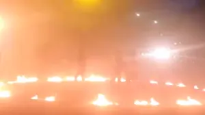 Video captures gasoline, flames and chaos during illegal street takeover