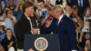 Trump backs Giants QB Jaxson Dart after rally appearance backlash, says 'He's also loved more'