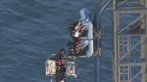 Eight riders left dangling atop 100-foot roller coaster for over three hours at Texas amusement park