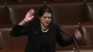 Dem Senate hopeful's pink-gloved meltdown resurfaces after viral pep talk ignited mockery