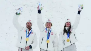 Team USA takes home gold medal in freestyle skiing mixed team aerials at Winter Olympics