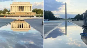 Trump shares stunning photos of Lincoln Memorial Reflecting Pool renovation, says project is ahead of schedule
