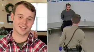 Joseph Duggar searched with hands against wall in booking video after child molestation arrest