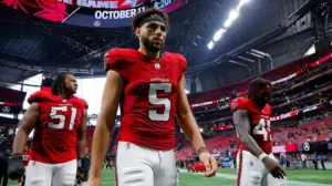 Falcons' Drake London shouts at fan amid team's blowout loss to Panthers