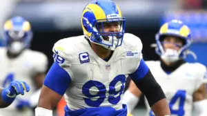 'We back': Aaron Donald returns to the Rams and a defense now loaded with Myles Garrett and others
